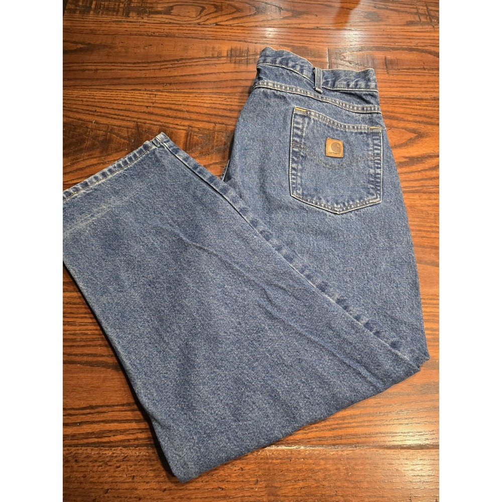 Carhartt B17 DST Relaxed Fit Jeans Mens 42x30 Blue Denim Workwear Pants